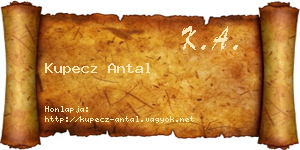 Kupecz Antal névjegykártya