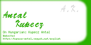 antal kupecz business card